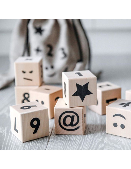 Wooden Math Blocks in Black