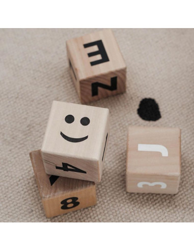 Wooden Math Blocks in Black