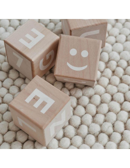 Wooden Math Blocks in White