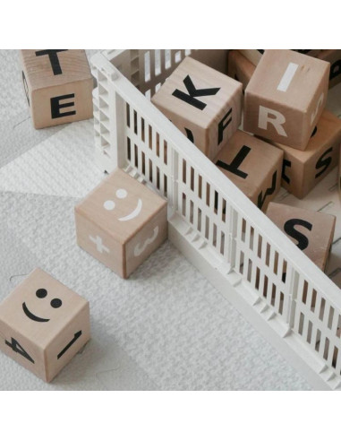 Wooden Math Blocks in White