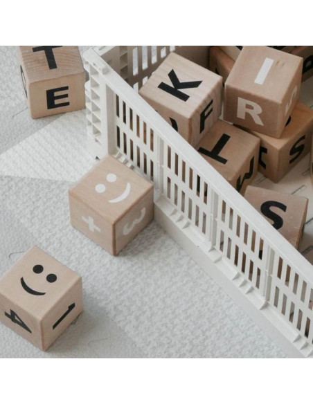 Wooden Math Blocks in White
