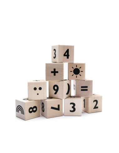 Wooden Math Blocks in Black