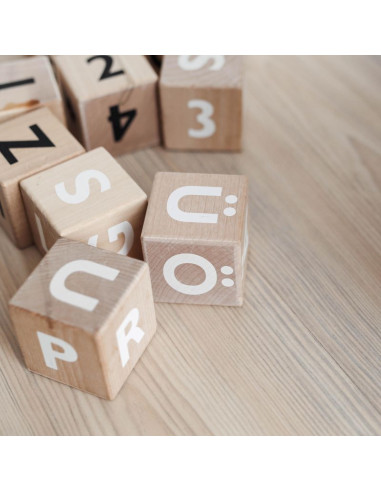 Nordic Wooden Alphabet Block in White