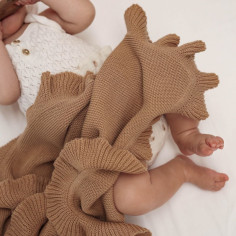 FRILL baby blanket - MOCHA 2