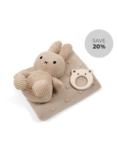 Beige Corduroy Miffy Popcorn Set in a Gift Box