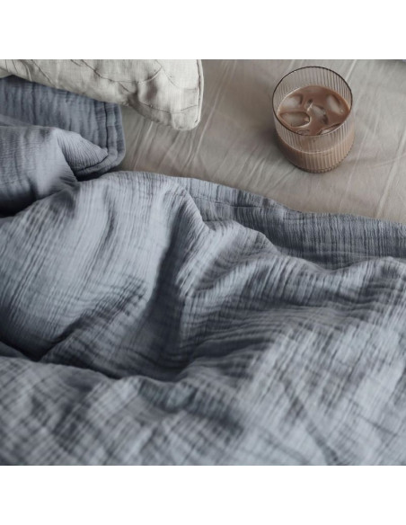 Blue Whisper Muslin Duvet Cover