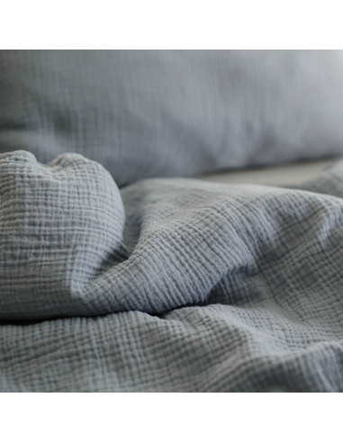 Junior muslin prevleka za vzglavnik Blue Whisper